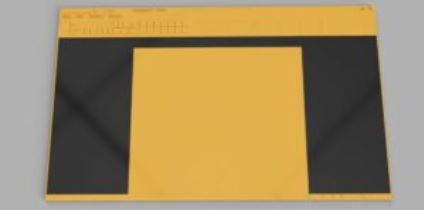 Gelbes Fenster in Word auf schwarzem Hintergrund