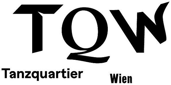 Logo in schwarz: TQW Tanzquartier Wien