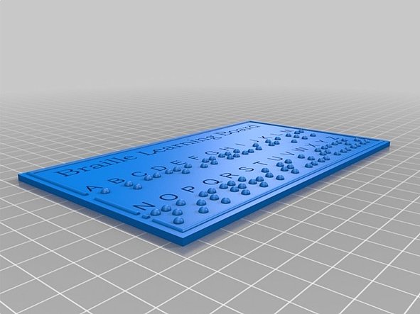 3D model of braille learning board. Fotocredits: TheDarkHood on Thingiverse