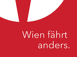 Screenshot einer App zeigt roten Stern in weißem Kreis und darunter ein Text: Wien fährt anders
