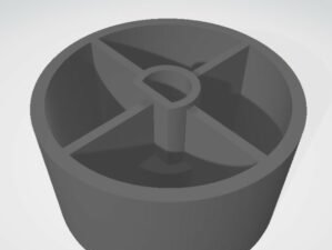 graue Illustration von computergeneriertem 3D-Knopf