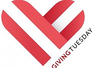 Logo Giving Tuesday: Ein rotweiß gestreiftes Herz