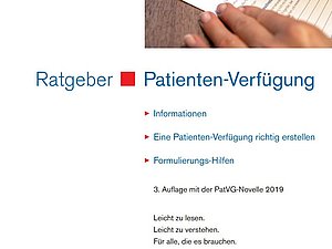 Deckblatt des Ratgebers für Patientenverfügung in leichter Sprache