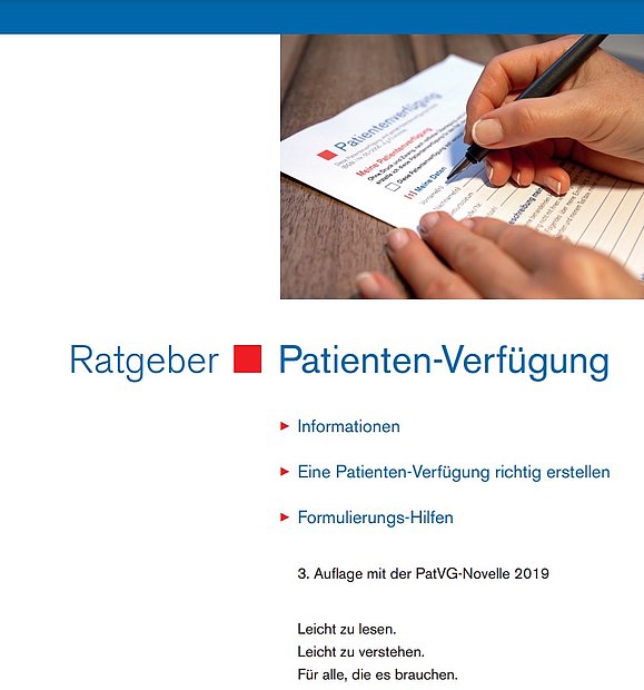 Deckblatt des Ratgebers für Patientenverfügung in leichter Sprache